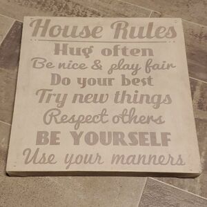 EUC House Rules Wall Canvas Decor